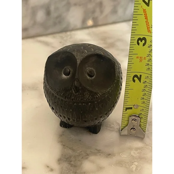 Vintage Boma Hand Carved Soapstone Owl Figurine Vancouver BC Canada 3” - Picture 7 of 8